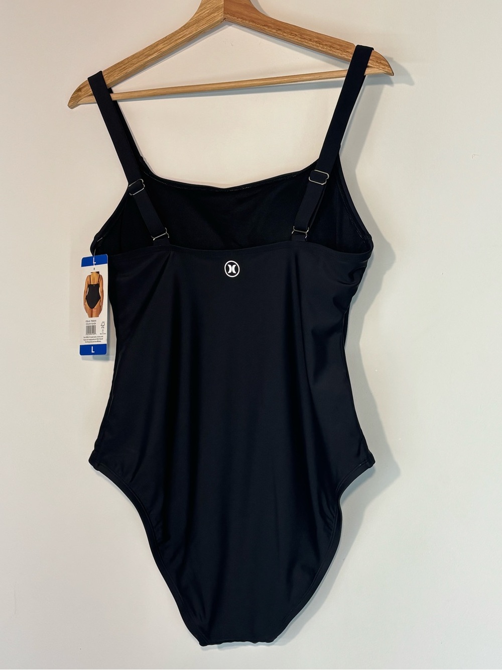 NWT Hurley Women's Black One-Piece Swimsuit - UPF 50+ Size L - Picture 2 of 5